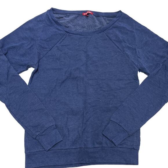 Mitchell & Ness Sweatshirt Women X Small Blue Blank Soft Knit Fleece Pullover‎ - Picture 1 of 6